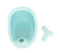 Asiento de Baño para bebé Antideslizante Succión Forma de Dibujos Animados Acostado Seguro Bañera Infantil Linda Ballena Transpirable y Malla Elástica Cojín de Silicona 4 (Verde)