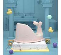 Asiento de baño para bebé con forma de ballena con 4 ventosas, silla de ducha para bebés de 6 a 36 meses, sin suciedad oculta (rosa)