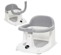 Asiento de Baño para Bebé de 6 meses o más, Asiento Bañera Bebe Antideslizante con 4 Ventosas Fuertes, Soporte Baño Bebe Portátil para 6 a 24 Meses, para Ducha o Bañera (Gris)