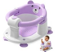 Asiento de baño para bebés de 6 meses en adelante, asientos de baño antideslizantes para bebés sentados, silla de bañera segura para bebés y recién nacidos con 4 ventosas y cojín suave para ducha,