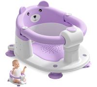 Asiento de baño para bebés de 6 meses en adelante, asientos de baño antideslizantes para bebés sentados, silla de bañera segura para bebés y recién nacidos con 4 ventosas y cojín suave para ducha,