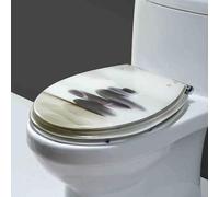 asiento de baño suave cerrado, Asiento de inodoro de resina con cierre suave y bloqueo inferior for inodoro semicerrado, 42 x 36 cm, multicolor(Style-7)