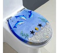 asiento de baño suave cerrado, Asiento de inodoro de resina transparente de cierre lento, apto for inodoros con forma de U, V y O, 34 x 42 cm.(J Style)