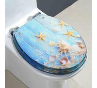 asiento de baño suave cerrado, Asiento de inodoro de resina transparente de cierre lento, apto for inodoros con forma de U, V y O, 34 x 42 cm.(N Style)