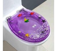 asiento de baño suave cerrado, Asiento de inodoro de resina transparente de cierre lento, apto for inodoros con forma de U, V y O, 34 x 42 cm.(M Style)