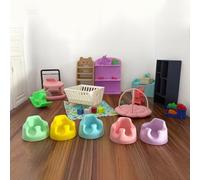 Asiento de bebé en miniatura de 5 colores impreso en 3D realista para casa de muñecas, adecuado para escenas de casa de muñecas, colecciones o como un bonito accesorio para guardería.