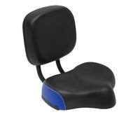 Asiento de bicicleta ancho con respaldo, cómodo sillín de bicicleta para hombres y mujeres, asiento de bicicleta extra ancho para triciclos, bicicletas y bicicletas estáticas (negro y azul)