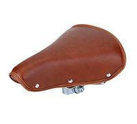 Asiento de bicicleta con remaches de color marrón, cómodo sillín de primavera con abrazadera universal para la mayoría de bicicletas