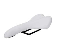 Asiento de bicicleta con un sillín de piel sintética a prueba de golpes en dos colores para una comodidad mejorada y un rendimiento blanco