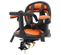 Asiento de bicicleta para niños Montaje frontal Asiento de bicicleta para bebé giratorio de 360° con arnés de seguridad ajustable y acolchado suave para edades de 1 a 6 años hasta 50 kg Negro y naranj