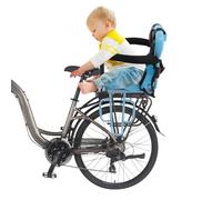 Asiento de bicicleta para niños trasero asiento de bicicleta para niños asiento de bicicleta desmontable con barandillas y reposapiés, cinturón de seguridad, para 6 meses a 6 años (azul)