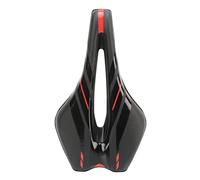 Asiento de Bicicleta, Repuesto para Silla de Montar de Bicicleta de montaña, Acolchado Suave, Hueco, Transpirable y de Rebote Lento, con suspensión en para el Cuadro, Ideal (Roja)