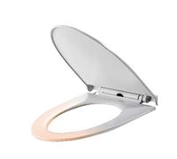 Asiento de bidé para inodoro alargado, boquilla doble no eléctrica con luz nocturna, tapa de inodoro de fácil instalación, color blanco