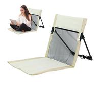 Asiento de camping - Silla de viaje plegable, taburete plegable compacto con respaldo, silla de suelo de malla transpirable, marco fácil de transportar para eventos deportivos | Solución de sesión