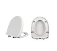 Asiento de chaleco, blanco, fácil de limpiar, liberación rápida, bisagras ajustables y fijaciones TP, material de polipropileno duradero para baño familiar, capaz y silencioso (02E)