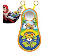 Asiento de coche de bebé del juguete del bebé | Rueda de simulación giratoria de 360 grados con música interactiva y luces interactivas de conducción para niños pequeños en asientos de coche