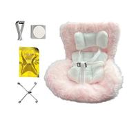 Asiento de coche de juguete, asiento de coche para muñecas reborn, lindo asiento de peluche de 17 cm para niños, vehículo decorativo, juego de viaje