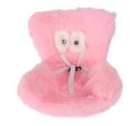 Asiento de coche de muñeca con arnés de seguridad y soporte de ventilación diseñado para figuras de felpa de 10 a 17 cm, interior para exhibición en vehículos (rosa)