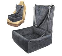 Asiento de coche para mascotas de felpa, esponja y algodón - Asiento elevado lavable para mascotas de 61 cm con 2 bolsillos laterales | Asiento de coche acolchado para perros para viajes, camping y