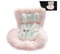 Asiento de coche para muñecas: asiento de bebé simulado, arnés de seguridad de juguete, accesorio de juego ajustable | Silla de vehículo imaginativa para niños, muñecas, viajes, juego de simulación, a