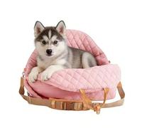 Asiento de coche para perro - Cama suave con correa ajustable - Elevador para perro transportador de gato - para Pit Animal Gato Camping Viaje Road Trip Vehículo SUV