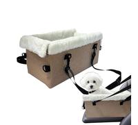Asiento de coche para perro con consola central, suave y portátil con hebilla de seguridad, cojín para mascotas para SUV, camión, vehículo pequeño cachorro al aire libre