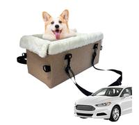 Asiento De Coche Para Perro - Consola Central De Perros Portátiles | Asiento De Coche Para Cachorro Con Hebilla De Seguridad | Accesorios Para Mascotas Con Cojín | Cinturón Y Lados Acolchado Fuerte