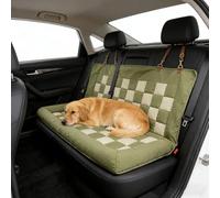 Asiento de coche para perro, tapete impermeable para asiento trasero para viajes, cojín plegable para mascotas con base antideslizante, resistente a los arañazos, correas de fácil instalación para