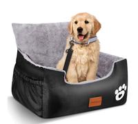 Asiento de coche para perros, 55 x 30 x 30 cm, 1 correa de seguridad ajustable y desmontable, cama para perros pequeños, completamente desmontable y lavable, asiento de coche para mascotas con 2