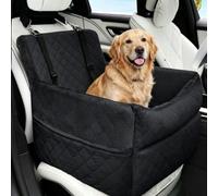 Asiento de coche para perros pequeños, asiento de espuma viscoelástica para mascotas, adecuado para perros de tamaño mediano que pesan menos de 17 libras, equipado con 2 cinturones de seguridad +