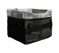 Asiento de coche para perros pequeños - Portátil lavable de peluche - Asiento elevado, para perros con bolsillos portaobjetos, para hasta 11 kg, viaje en la parte trasera delantera central