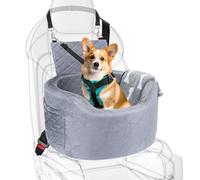 Asiento de coche para perros pequeños, Waterfoor Liner Booster Asiento de coche para perros, negro 28D de espuma viscoelástica de alta densidad para coche, cama de viaje con bolsillos de