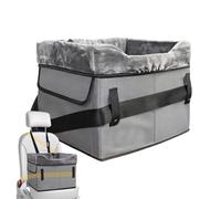 Asiento de coche para perros, transportín de peluche lavable | Asiento para gatos con bolsillos - Para gatos de menos de 11 kg posicionamiento trasero delantero central