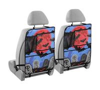 Asiento de coche Pixel-art lápida de Halloween con murciélagos para tableta, paquete de 2 organizadores de asiento trasero de coche para niños