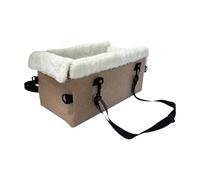 Asiento de consola central para perro, 17.72 x 9.06 x 10.24 pulgadas, cojín portátil para mascotas para cachorros pequeños, tela de algodón suave con hebilla de seguridad segura, transportador