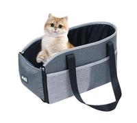 Asiento de consola central para perros pequeños, asiento de consola central para gatos pequeños - Asiento de coche portátil para todo el año para perros pequeños - Bolsas de viaje, está hecho de lino