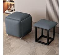 Asiento de cubo giratorio 5 en 1 con taburetes apilables, reposapiés otomano, silla rodante, muebles multifuncionales para sala de estar y dormitorio, 35 x 35 x 38 cm