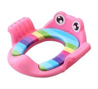 Asiento de entrenamiento para ir al baño, asientos de entrenamiento de inodoro suave y anti splash de dibujos animados con mango sin deslizamiento y respaldo para niños niñas