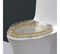 Asiento de inasiento de inodoro de resina,odoro, Asiento de inodoro resina,Tapa, liberación rápida, transparente, for baños(Style J)