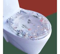 Asiento de inasiento de inodoro de resina,odoro, Asiento de Inodoro, Resina Transparente, Cierre Suave, Liberación Rápida, Forma U, 42cm*36cm(Style D)