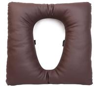 Asiento de inodoro acolchado 16.5x16.5 pulgadas Fit universal PU cuero suave cojín de inodoro con correa adhesiva, tapa de asiento impermeable y fácil para ancianos y adultos, café