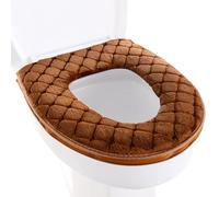 Asiento de inodoro acolchado, lavable, almohadilla de asiento de inodoro, cubierta de asiento de terciopelo, cubierta gruesa para asiento de inodoro, funda de inodoro completa, funda ovalada para