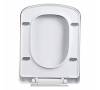 Asiento de inodoro ajustable con bisagras, Bisagra de liberación rápida fijación superior simple cuadrada ABS, blanca, 03A(04D)