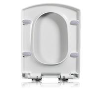 Asiento de inodoro ajustable con bisagras, Bisagra de liberación rápida fijación superior simple cuadrada ABS, blanca, 03A(03A)