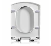 Asiento de inodoro ajustable con bisagras, Bisagra de liberación rápida fijación superior simple cuadrada ABS, blanca, 03A(03B)