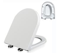 Asiento de inodoro ajustable con bisagras, Durable, alargado, en forma de U/D, liberación rápida, fácil instalación, B(White,A)