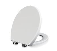 Asiento de inodoro ajustable con bisagras, Polipropileno de cierre lento con frente redondo ovalado, 15,2"x17,7", 07B