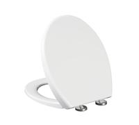 Asiento de inodoro ajustable en forma de V con cierre lento silencioso, polipropileno grueso, fácil de desmontar rápido, ajuste universal para todos los inodoros estándar