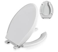 Asiento de Inodoro Alargado, Asientos de Inodoro comerciales con Frente Abierto con Tapa de Inodoro de Cierre Suave, liberación rápida para una Limpieza fácil