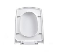 Asiento de inodoro alargado con bisagra de cierre suave y diseño cuadrado de plástico fácil de limpiar, perfecto para baños contemporáneos y mejoras elegantes